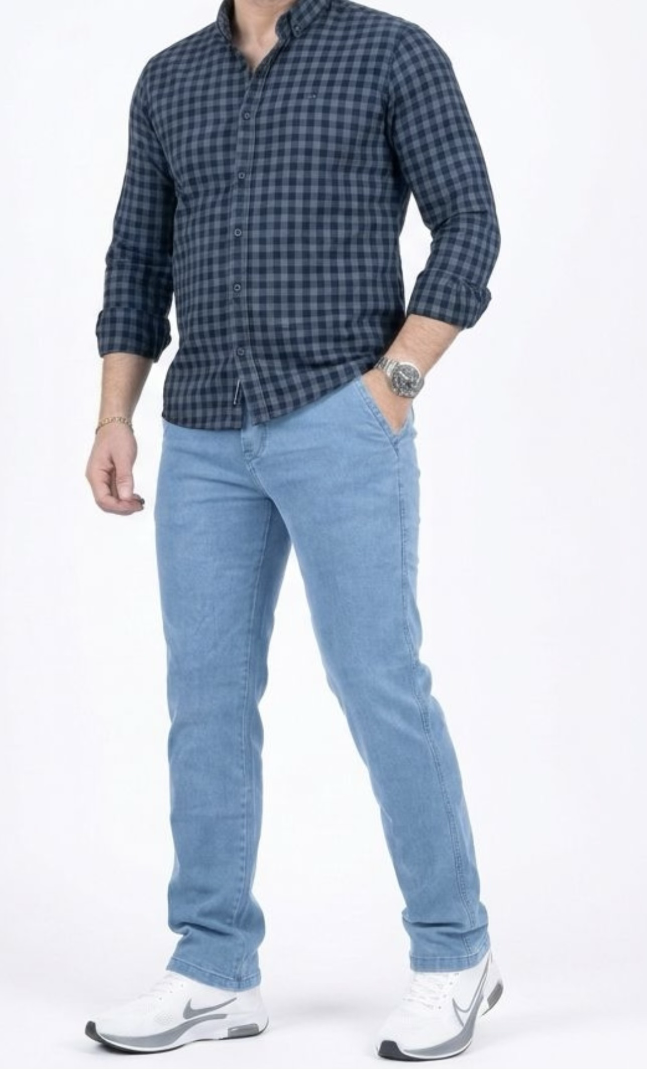 شلوار راسته کلاسیک آبی یخی دوخت شرکتی